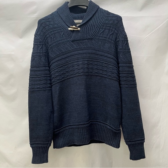 H&M - Cable Knit - Camping Pullover - navy 100% cotton - L.O.G.G - Picture 1 of 4